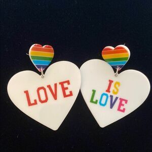 Love Is Love Heart Earrings